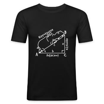 Géométrie du triangle mathématique - T-shirt près du corps Homme - noir - Devant - Nik (191cm)