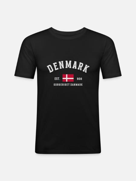 Danmark Est 908 Vintage - Herre Slim Fit T-Shirt - sort