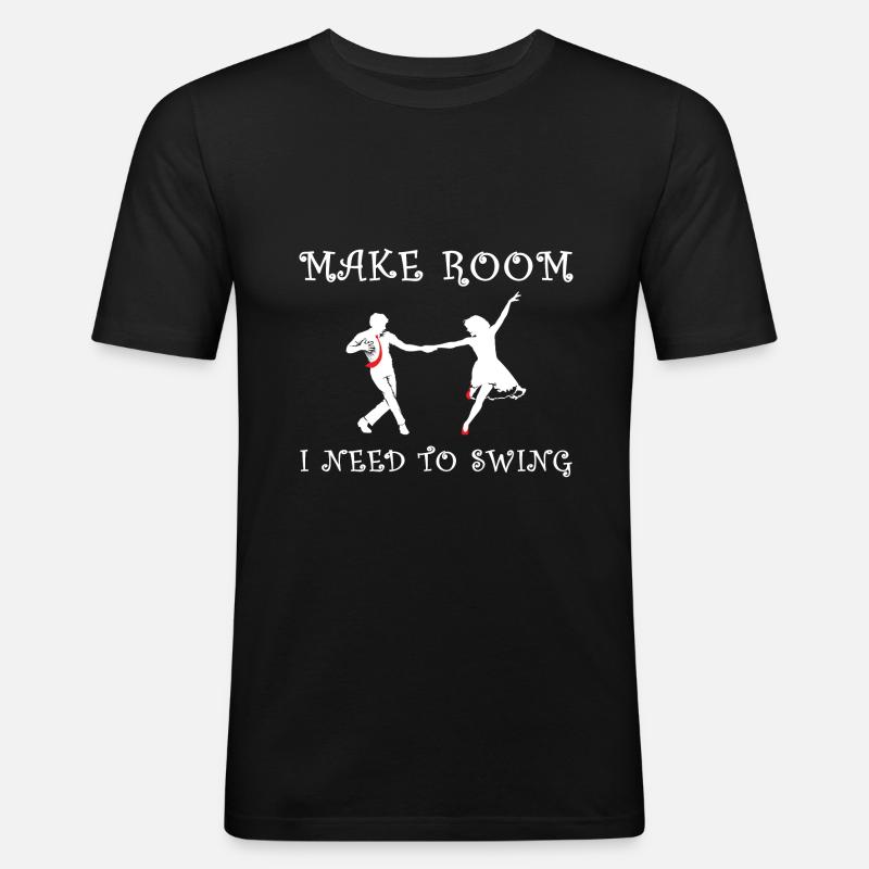 Swing Dance - Männer Slim Fit T-Shirt - Schwarz