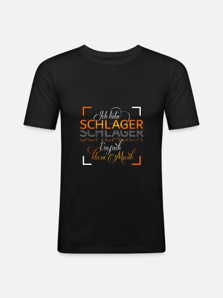 J’adore Schlager - T-shirt près du corps Homme - noir