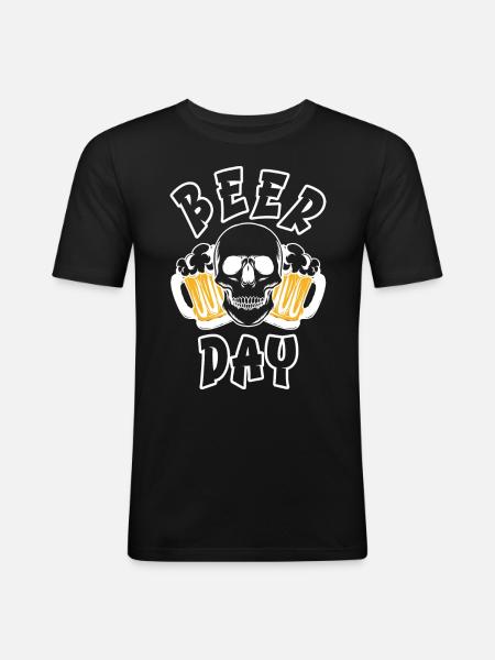 BEER DAY - Men's Slim Fit T-Shirt - black