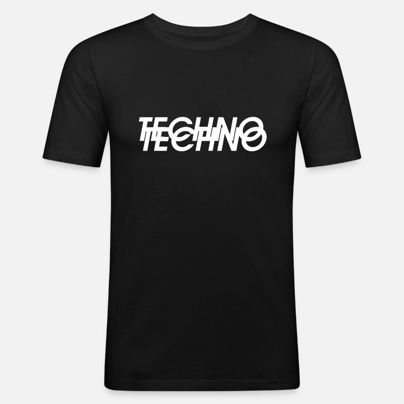 Techno Techno - T-shirt près du corps Homme - noir
