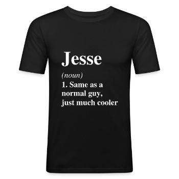 Jesse Definition Cooler Name Spruch Geschenk - Männer Slim Fit T-Shirt - Schwarz - Vorne - Nik (191cm)