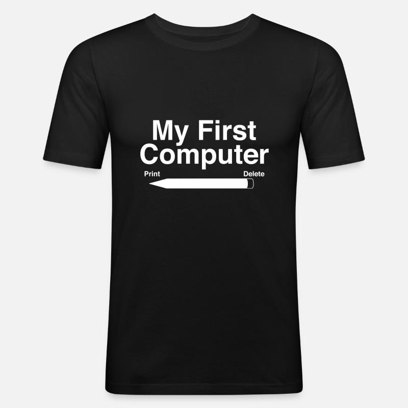 My First Computer - Men's Slim Fit T-Shirt - black