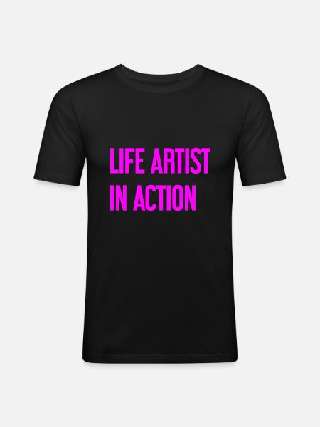 Bon vivants in action - Men's Slim Fit T-Shirt - black