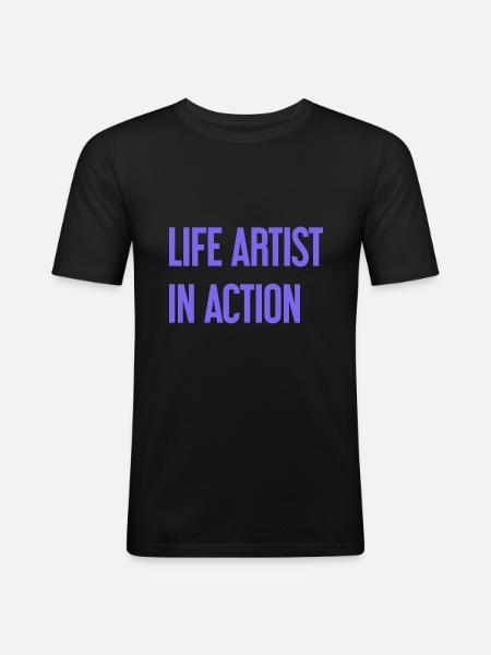 Artists of life in action - Men's Slim Fit T-Shirt - black