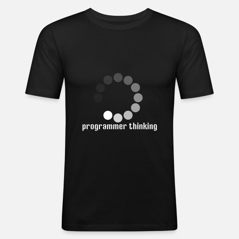 Programmer-thinking - Männer Slim Fit T-Shirt - Schwarz