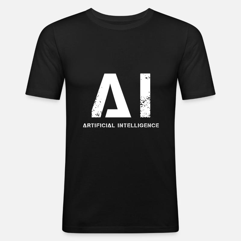 Künstliche Intelligenz - Männer Slim Fit T-Shirt - Schwarz