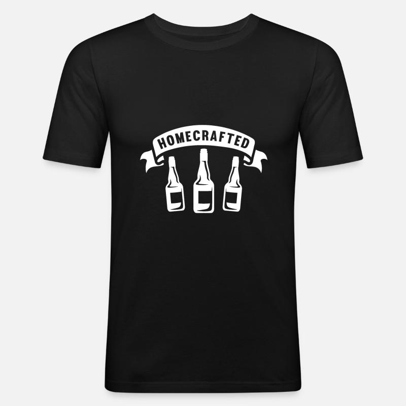 Hausgemachtes Bier - Männer Slim Fit T-Shirt - Schwarz
