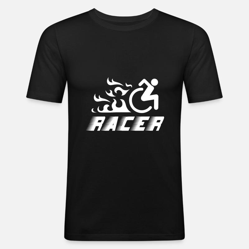 Rollstuhlfahrer Rennen - Männer Slim Fit T-Shirt - Schwarz