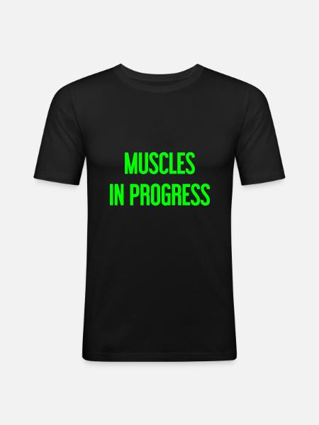Muscles in Progress - Men's Slim Fit T-Shirt - black