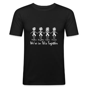 Krebs Familie Gebärmutter - Männer Slim Fit T-Shirt - Schwarz - Vorne - Nik (191cm)
