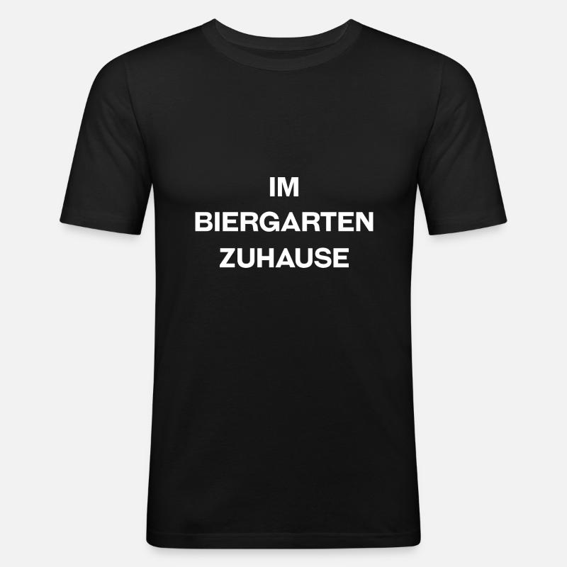 Biergarten Bier - Männer Slim Fit T-Shirt - Schwarz