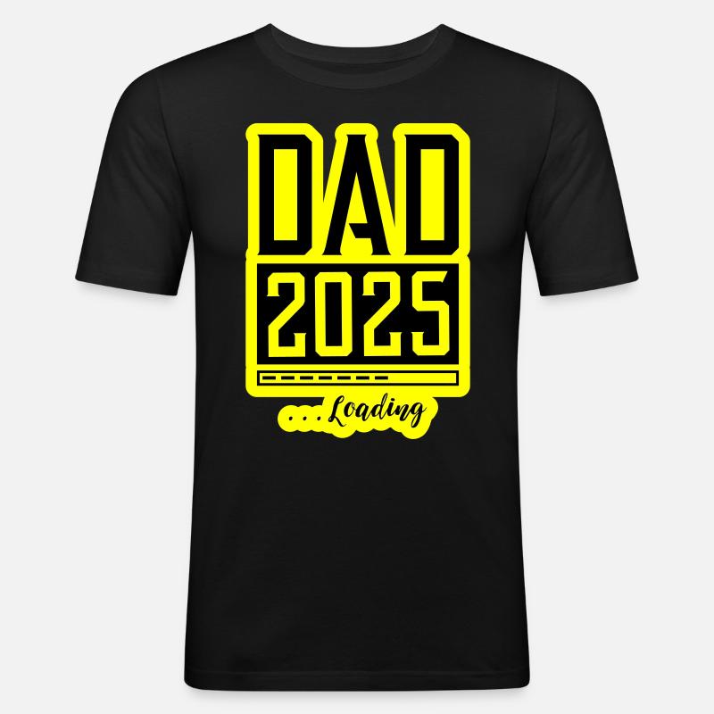 Dad 2025 Loading Papa - Männer Slim Fit T-Shirt - Schwarz