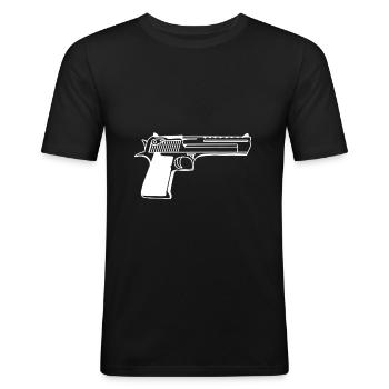 pistol - Men's Slim Fit T-Shirt - black - Front - Nik (191cm)