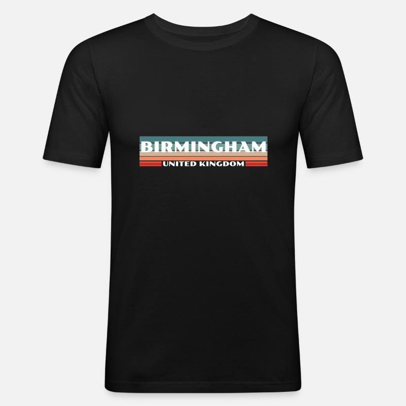 Birmingham UK Britisch Brite - Männer Slim Fit T-Shirt - Schwarz