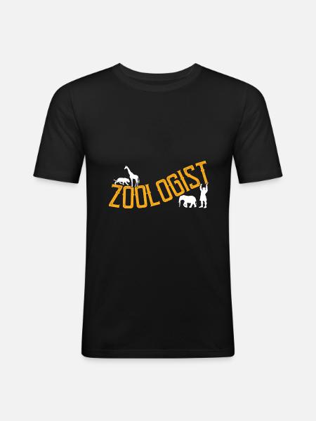 Zoowärter Zoologie - Men's Slim Fit T-Shirt - black