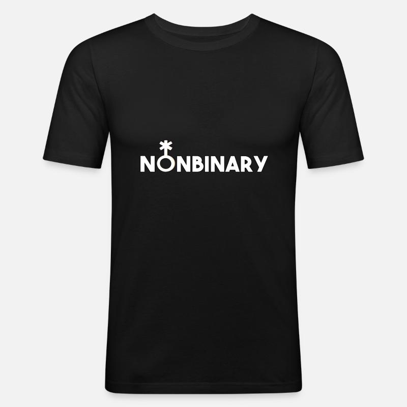 Non-binary non-binary non-binary gender symbol - Men's Slim Fit T-Shirt - black