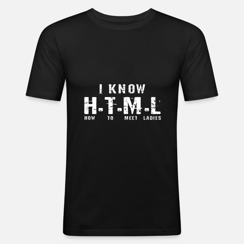 HTML Programmierer - Männer Slim Fit T-Shirt - Schwarz