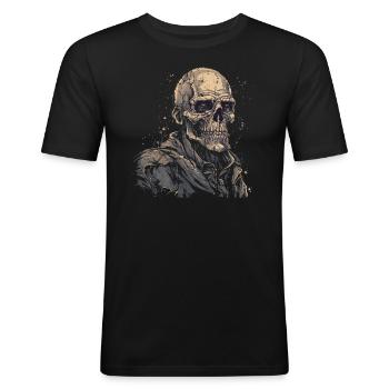 Zombie Halloween Horror Monster - Men's Slim Fit T-Shirt - black - Front - Nik (191cm)