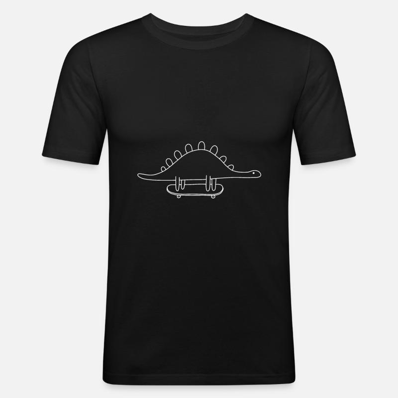 Dino - Männer Slim Fit T-Shirt - Schwarz
