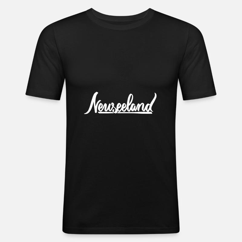 Neuseeland - Männer Slim Fit T-Shirt - Schwarz