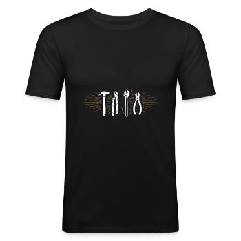 Handwerker - Männer Slim Fit T-Shirt - Schwarz - Vorne - Nik (191cm)