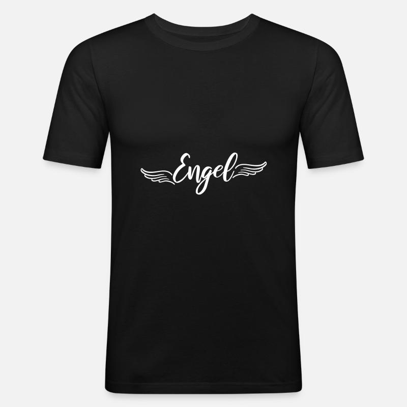 Engel - Männer Slim Fit T-Shirt - Schwarz