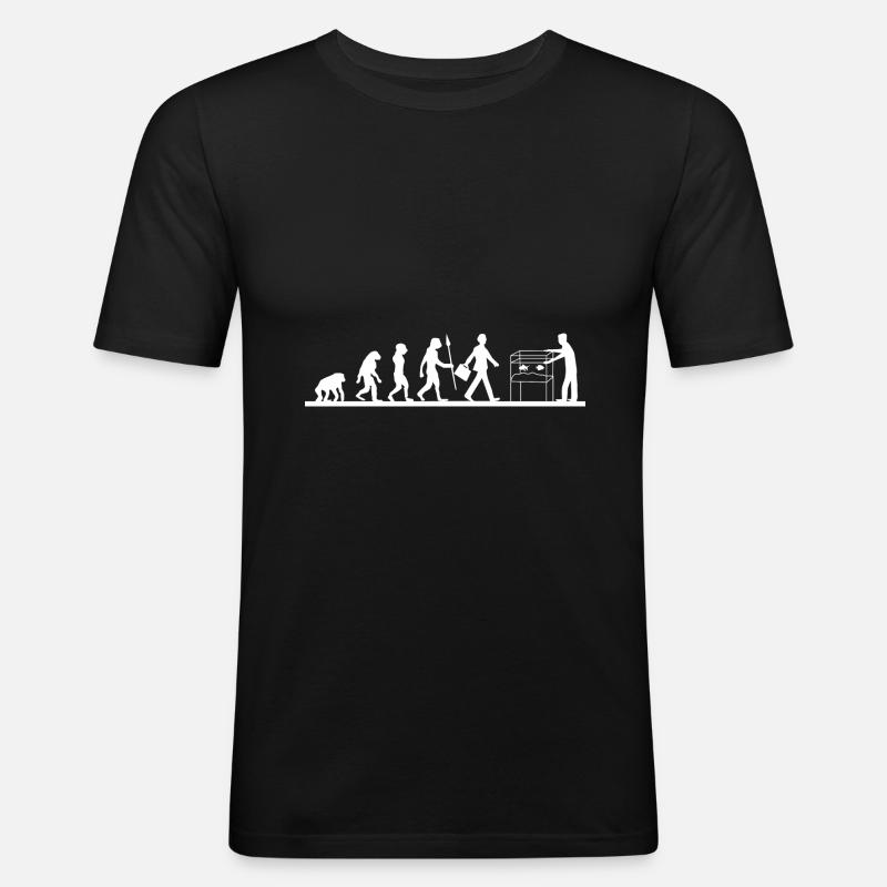 Aquarium Evolution - Männer Slim Fit T-Shirt - Schwarz