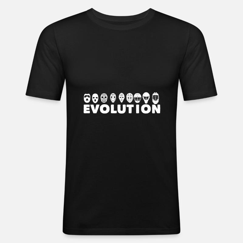 Eishockey Masken Evolution - Männer Slim Fit T-Shirt - Schwarz