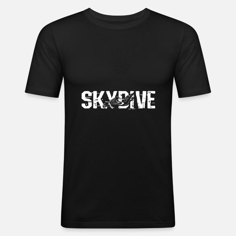 Skydive - Männer Slim Fit T-Shirt - Schwarz