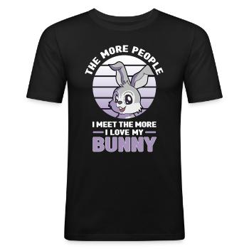 Lièvre - T-shirt près du corps Homme - noir - Devant - Nik (191cm)