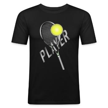 Joueur de tennis - T-shirt près du corps Homme - noir - Devant - Nik (191cm)