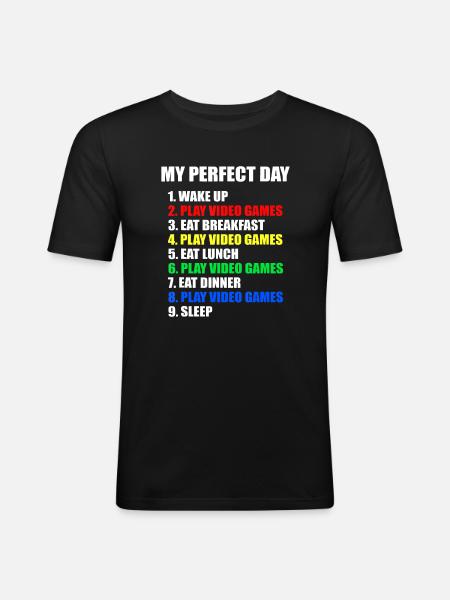 CADEAU-IDEE: De perfecte gamingdag suprise voor game - Mannen slim fit T-shirt - zwart