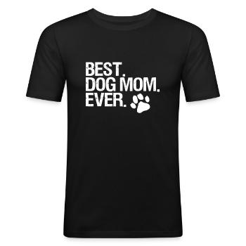 Beste Hundemutter Everbluey KinderTante Trixie Heelerchill - Männer Slim Fit T-Shirt - Schwarz - Vorne - Nik (191cm)
