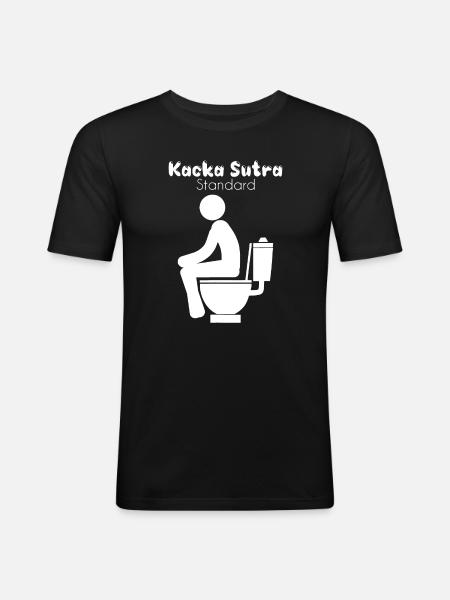 Kacka Sutra Standard Funny Toilet Humor Poop - Men's Slim Fit T-Shirt - black