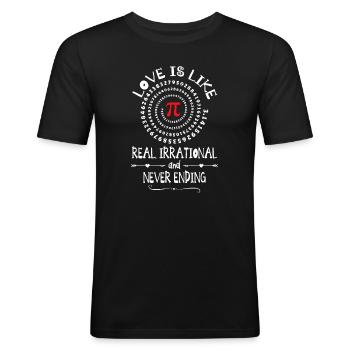 Love Irrational Maths Sweet Valentines PI-Day idea - T-shirt près du corps Homme - noir - Devant - Nik (191cm)