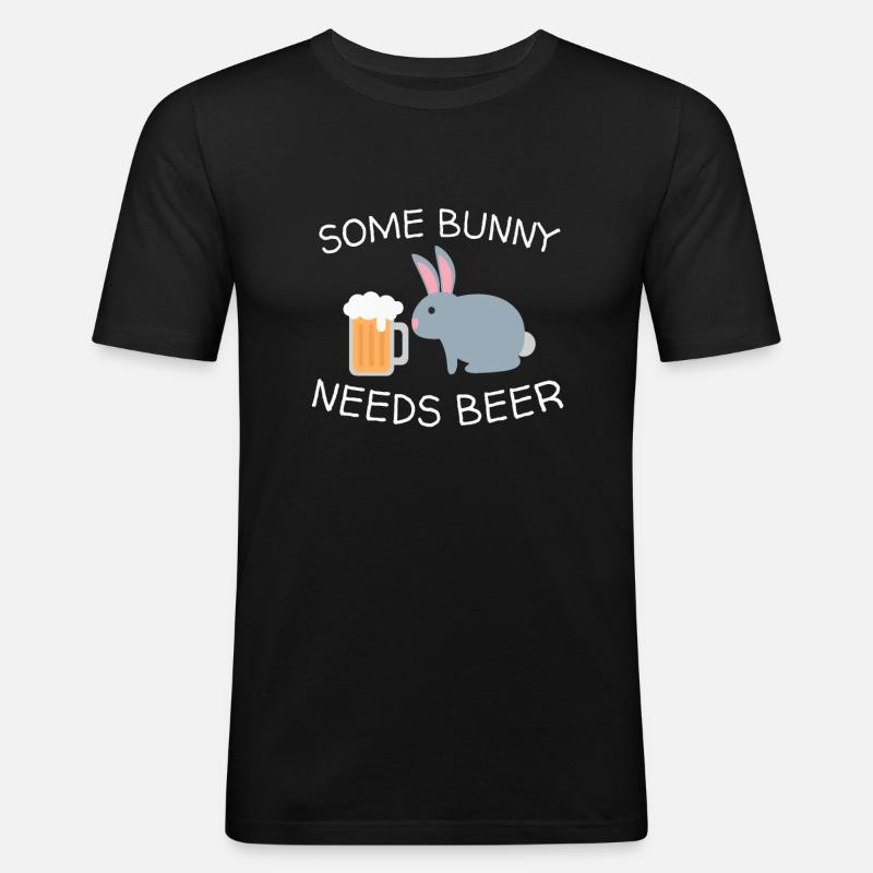 Some Bunny Needs Beer Funny Easter Drinking - Men's Slim Fit T-Shirt - black