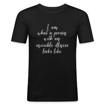 Unsichtbares Krankheitsbewusstsein, chronische Behinderung - Männer Slim Fit T-Shirt - Schwarz - Vorne - Nik (191cm)