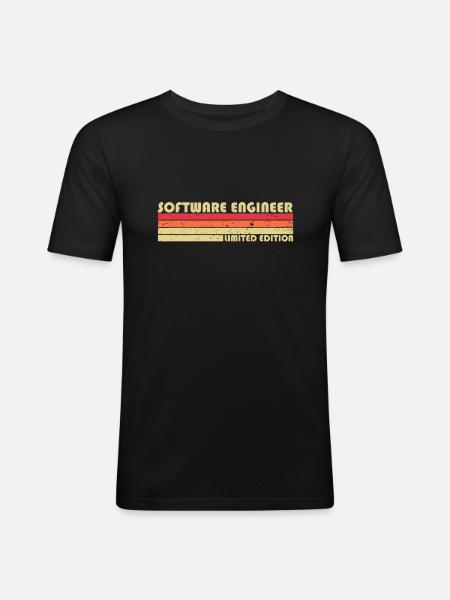 SOFTWARE ENGINEER Funny Job Title Profession - Men's Slim Fit T-Shirt - black