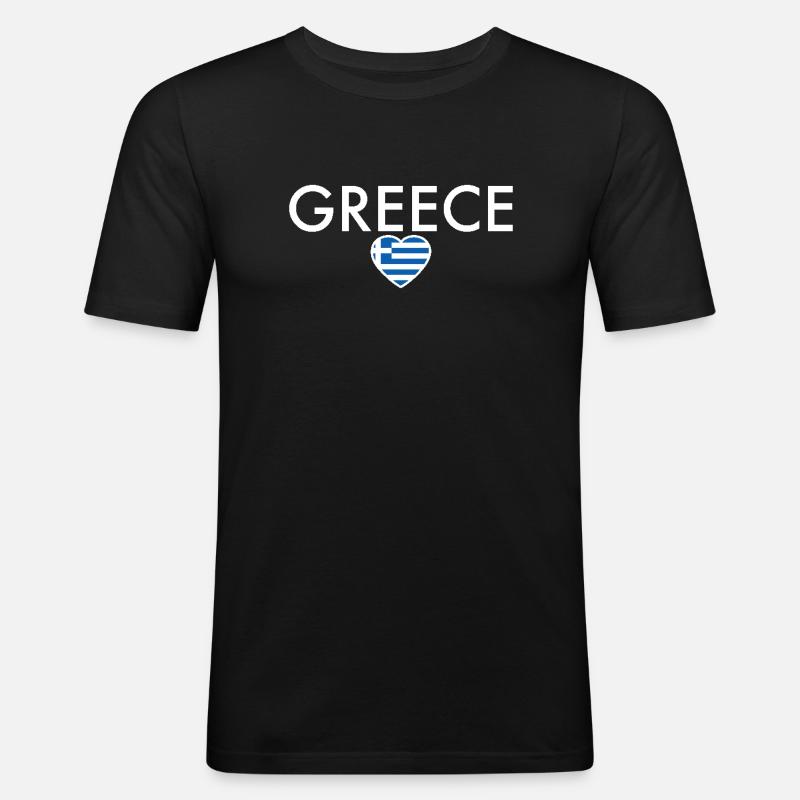 Grèce Grèce Drapeau grec Grec - T-shirt près du corps Homme - noir