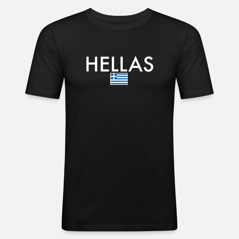 Hellas Grèce Drapeau grec Grec - T-shirt près du corps Homme - noir