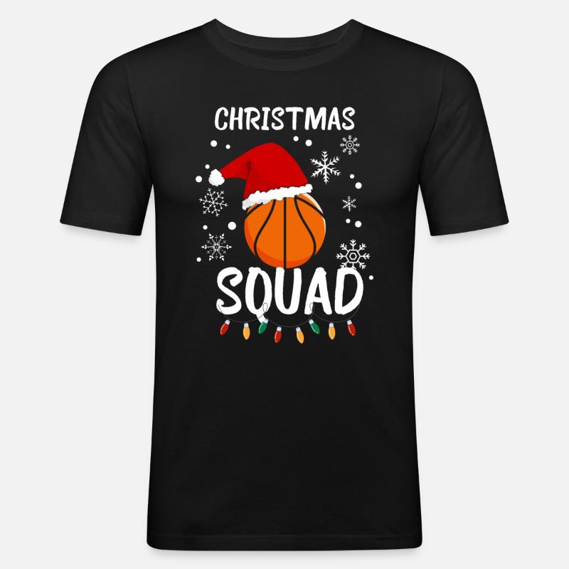 Weihnachtsmannschaft - Männer Slim Fit T-Shirt - Schwarz