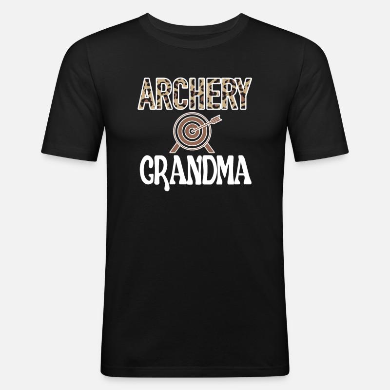 Bogenschießen-Großmutter Von Bogenschützen Oma - Männer Slim Fit T-Shirt - Schwarz