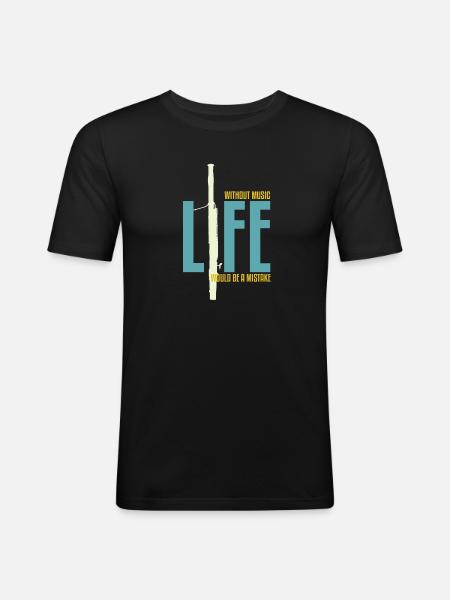 Bassoon fagott instrument geschenk - Männer Slim Fit T-Shirt - Schwarz