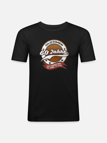 60th birthday gift - Men's Slim Fit T-Shirt - black