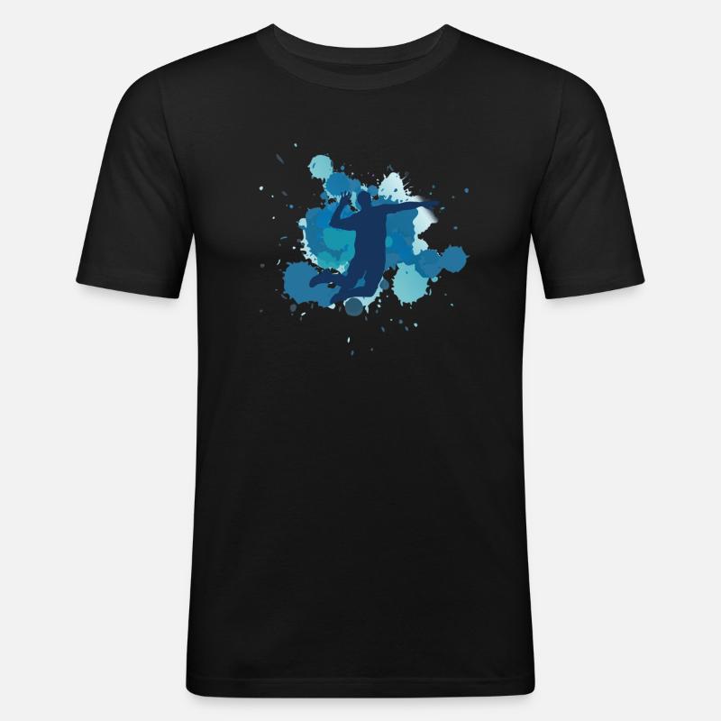 volleyball - Männer Slim Fit T-Shirt - Schwarz