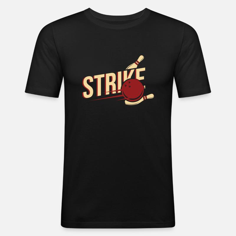 Bowling - Männer Slim Fit T-Shirt - Schwarz