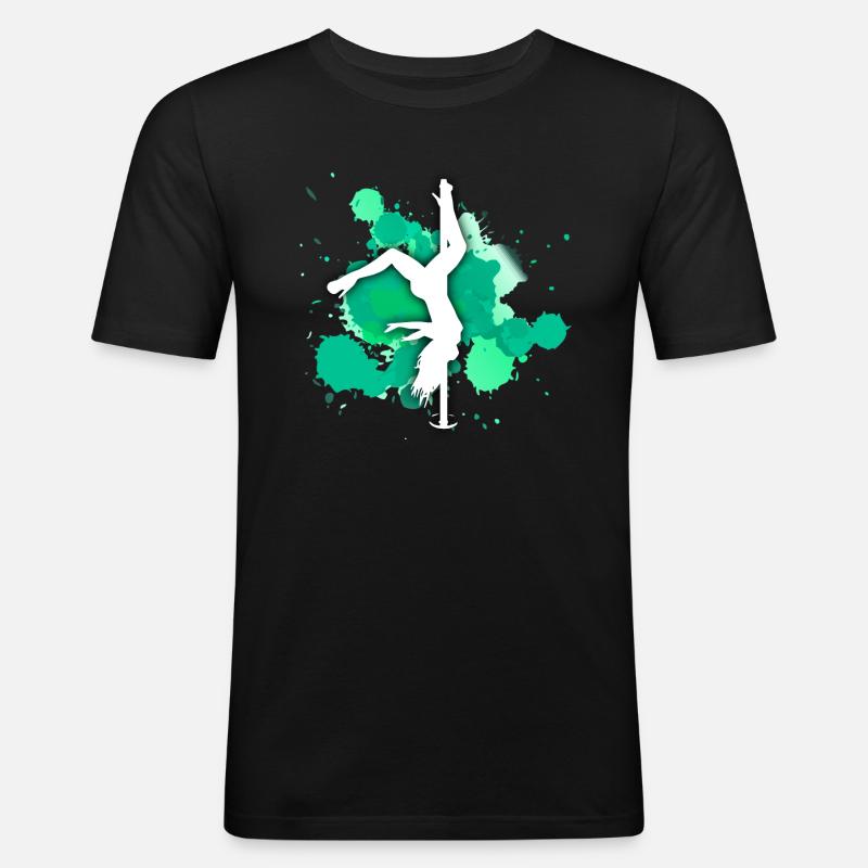 poledance dancing dancer - Men's Slim Fit T-Shirt - black