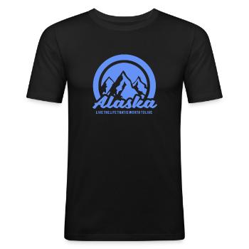 Alaska - T-shirt près du corps Homme - noir - Devant - Nik (191cm)